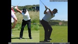 Jon Rahm golf swing  Long Iron faceon amp downtheline July 2017 [upl. by Nwahsar]