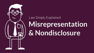 Misrepresentation and Nondisclosure  Contracts  Defenses amp Excuses [upl. by Rondi]