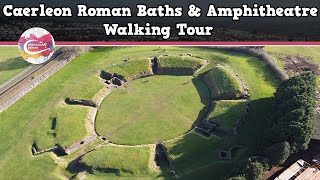 CAERLEON ROMAN BATHS amp AMPHITHEATRE WALES  Walking Tour  Pinned on Places [upl. by Atalayah808]