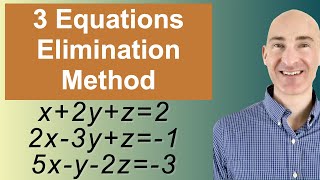 Solving Systems of 3 Equations Elimination [upl. by Lapo]