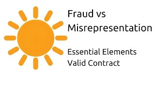 Fraud vs Misrepresentation  Other Essential Elements of a Valid Contract  CA CPT  CS amp CMA [upl. by Hazard]